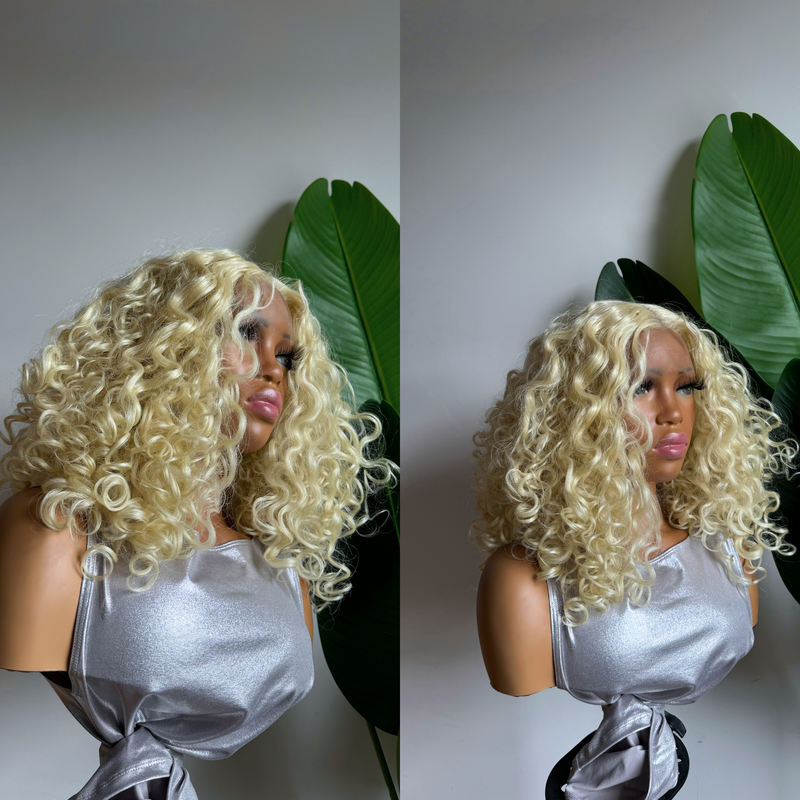 Tyla Curly wig| | T-part |Blonde